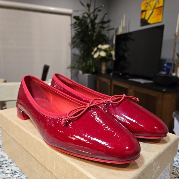 Christian Louboutin Shoes - NEW Christian Louboutin Sweetie Jane Shiny Red Flats Size 40